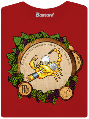 Vinný horoskop: Štír dámské tričko premium Red Mal