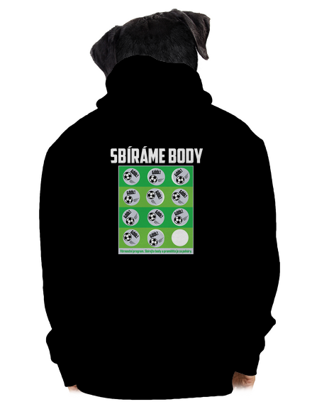 Sbíráme body - fotbal pánská mikina na zip Black