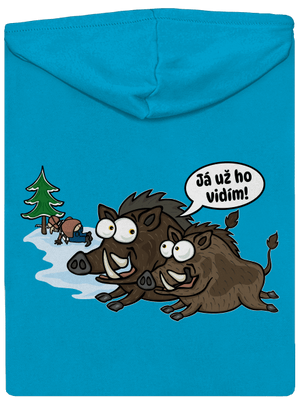 Já už ho vidím dámská mikina na zip Blue Atol