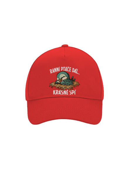 Ranní ptáče spí kšiltovka baseballka Classic Red