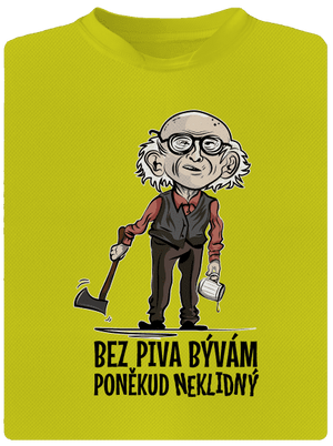 Neklidný bez piva pánské sportovní tričko Neon Yellow