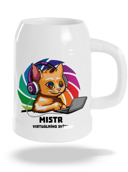 Mistr virtuálního světa půllitr White
