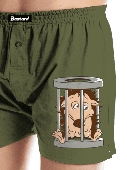 Ježeček v kleci pánské trenky Khaki