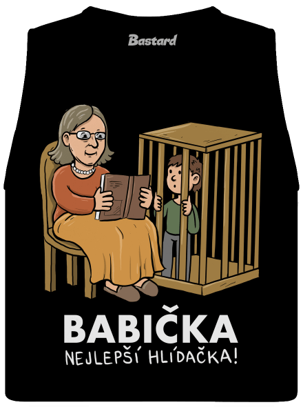 Babička hlídačka dámské tílko volné Black
