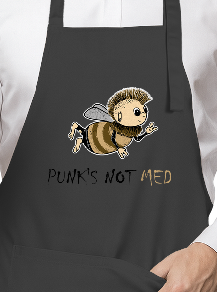 Punks Not Med zástěra Dark Grey