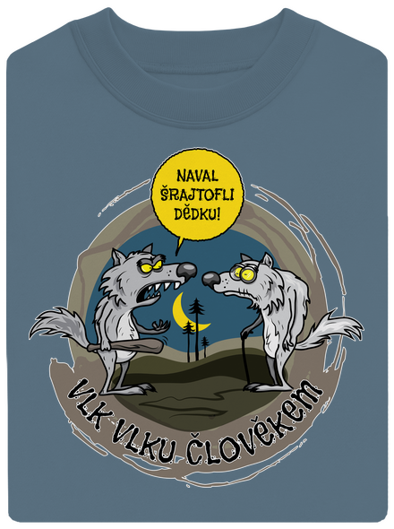 Vlk vlku člověkem unisex mikina bez kapuce Nordic Blue