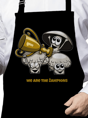 Žampioni zástěra Black