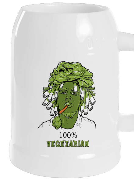 100% vegetarián půllitr White