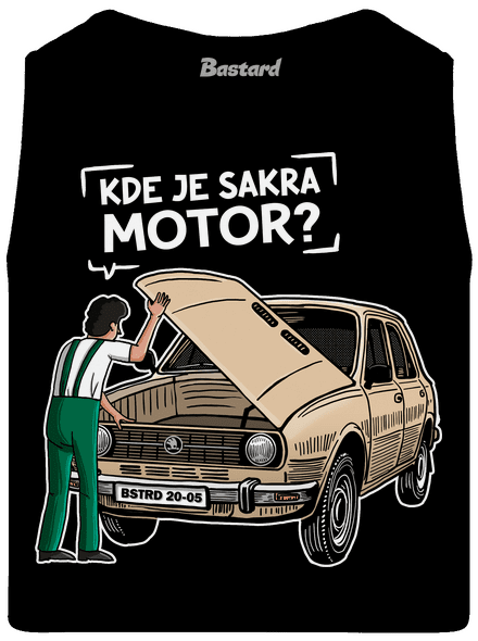 Kde je motor? pánské tílko Black