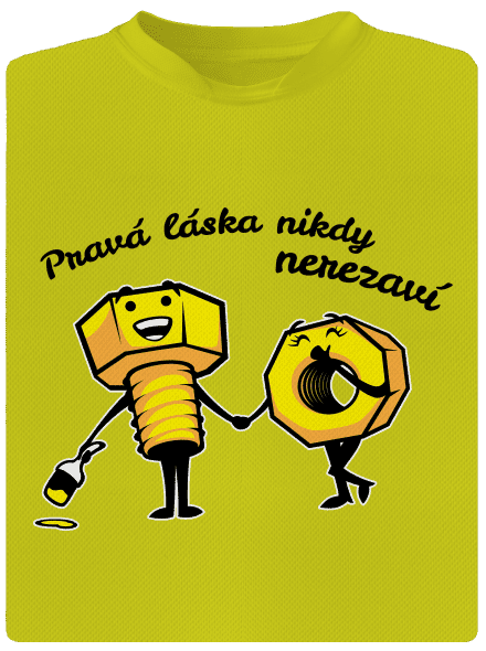 Pravá láska pánské sportovní tričko Neon Yellow