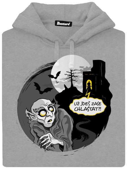 Nosferatu pánská mikina klokanka Light Melange