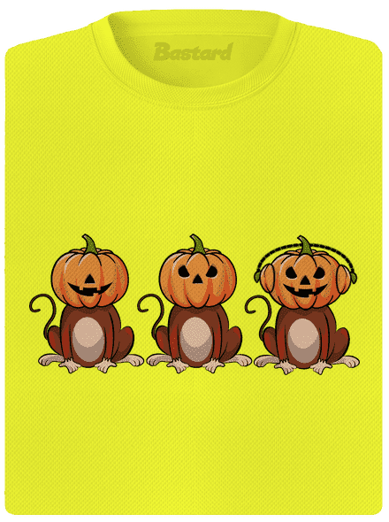 Halloween opičky dámské sportovní tričko Neon Yellow