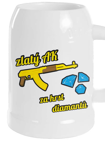 Zlatý AK půllitr White