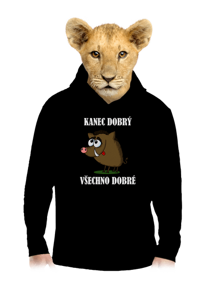 Kanec dobrý dětská mikina klokanka Black