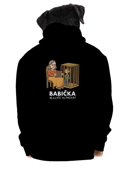 Babička hlídačka pánská mikina na zip Black