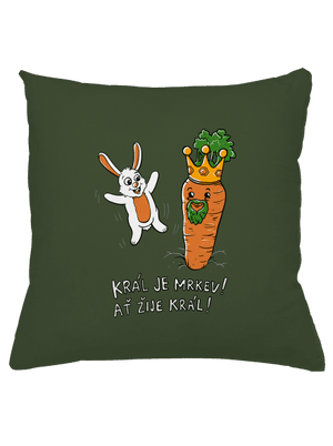 Král je mrkev, ať žije král polštář Olive Green