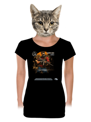 B17: Counter Strike dámské tričko s lemem Black