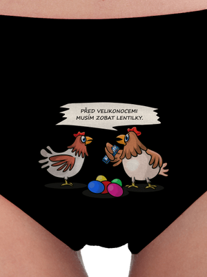 Slepice před Velikonocemi dámské kalhotky Black