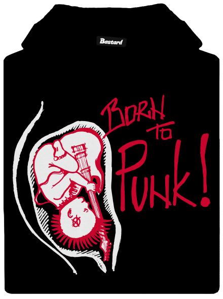 Born to punk pánská mikina klokanka Black