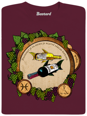 Vinný horoskop: Ryba pánské tričko Burgundy