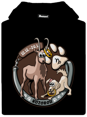 Psí horoskop: Kozoroh dětská mikina klokanka Black