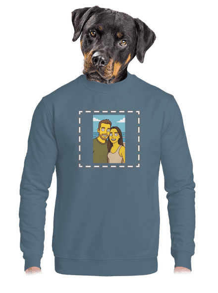 Simpsonovi z vlastní fotky unisex mikina bez kapuce Nordic Blue
