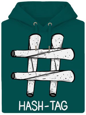 Hash tag unisex mikina premium Emerald Green