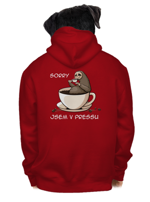 V pressu pánská mikina na zip Red