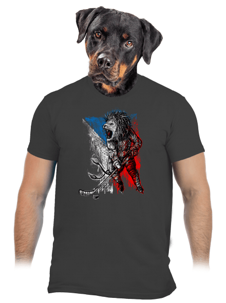 Hokejový lev pánské tričko Dark Grey