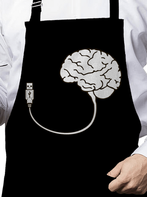 USB mozek zástěra Black