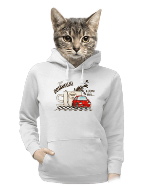 Dotankuju a jedu dámská mikina klokanka White