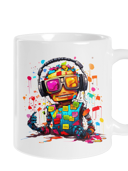 Workaholic robot klasický hrnek White