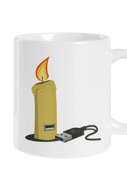 USB svíčka klasický hrnek White