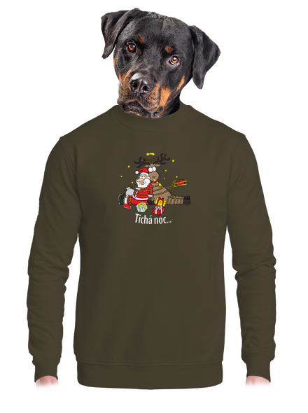 Tichá noc unisex mikina bez kapuce Urban Khaki