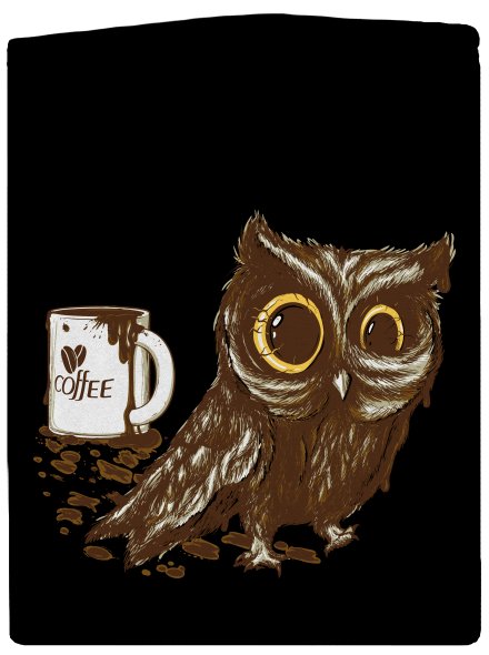 Sova na kofeinu dámská mikina na zip Black