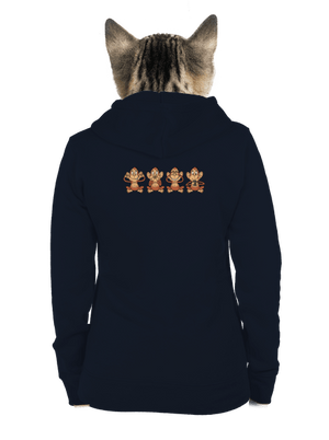 Opička s mobilem dámská mikina na zip Navy Mal