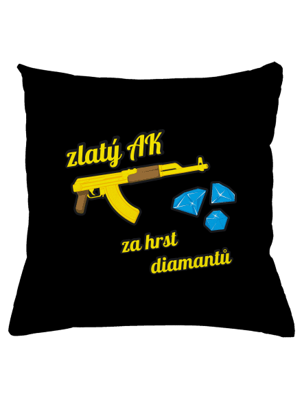 Zlatý AK polštář Black