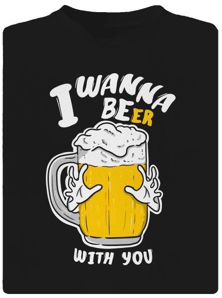 I wanna beer pánské sportovní tričko Black