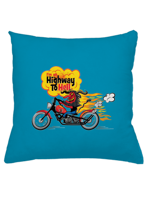 Pekelná jízda polštář Blue Turquoise