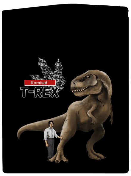 Komisař T-Rex pánská mikina na zip Black