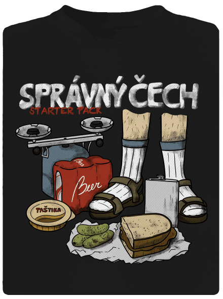 Správný Čech dětské sportovní tričko Black