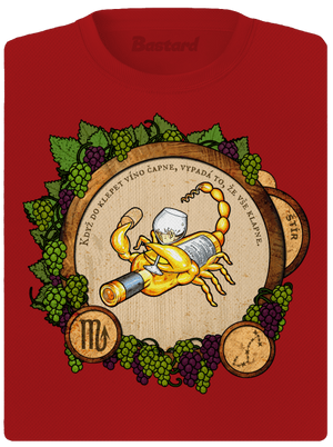 Vinný horoskop: Štír dámské sportovní tričko Red Mal