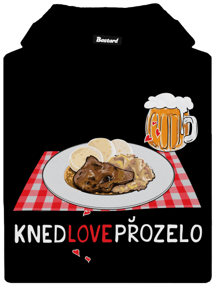 Knedlo vepřo zelo pánská mikina klokanka Black