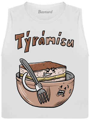 Týrámísu dámské tílko volné White