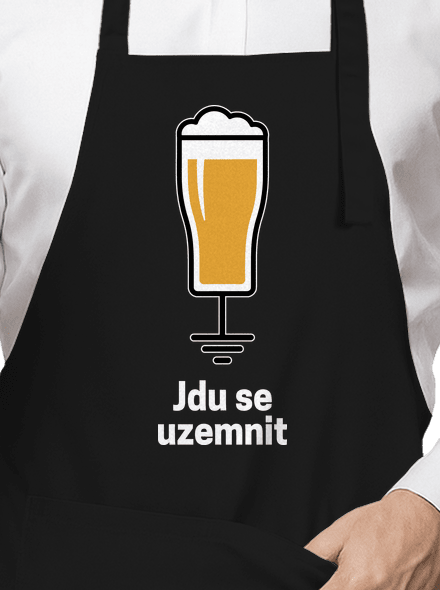 Jdu se uzemnit zástěra Black