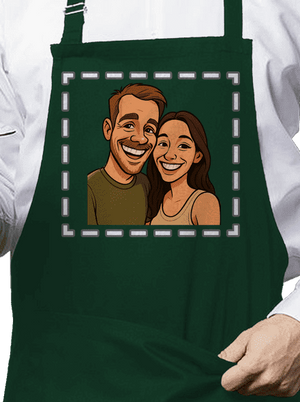 Karikatura z vlastní fotky zástěra Bottle Green