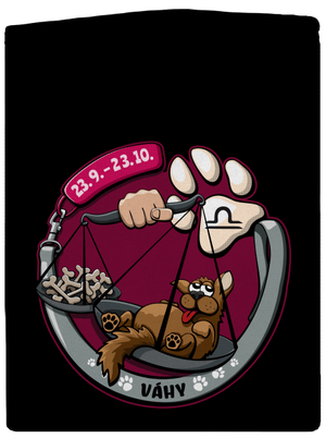 Psí horoskop: Váhy pánská mikina na zip Black