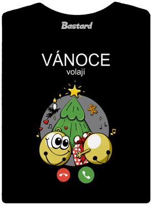 Vánoce volají dámské tričko s lemem Black