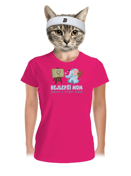 Nejlepší mom dámské sportovní tričko Neon Pink