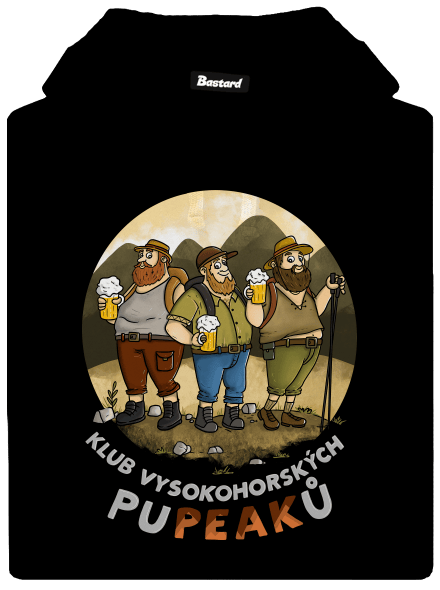 Klub pupeaků pánská mikina klokanka Black